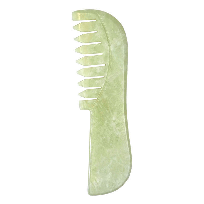 공급 녹색 스크래핑 자이드 구아샤 돌 얼굴 머리카락 마사지 구아샤 Comb 도구 Xiuyu Comb 사용자 지정 로고와 함께