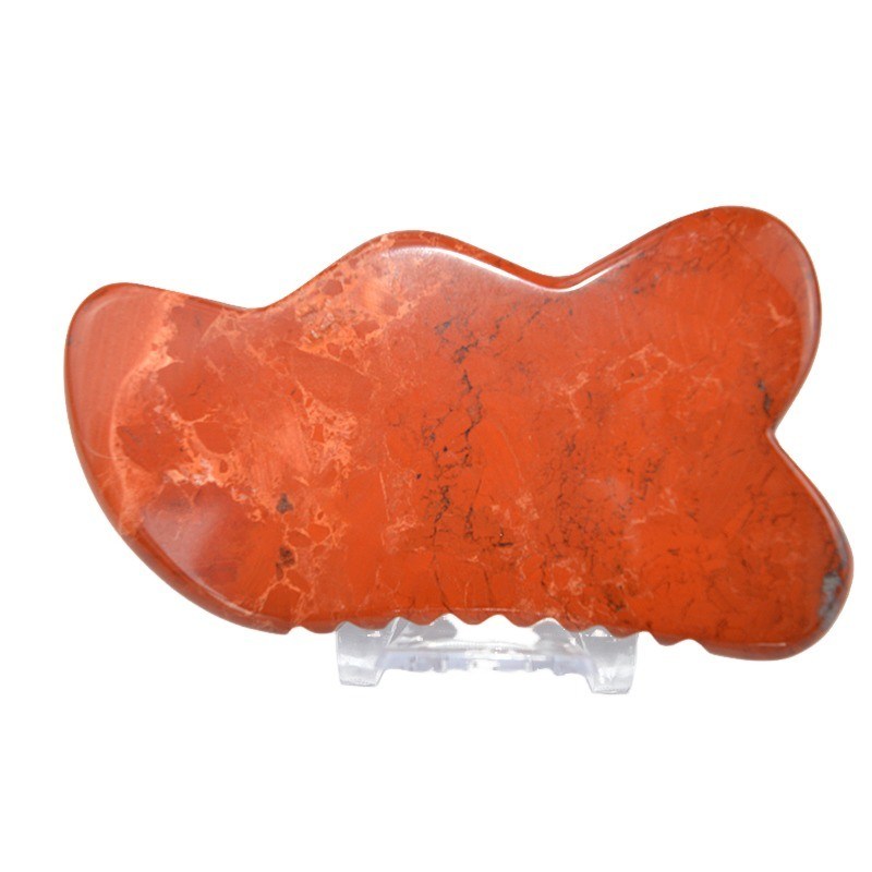 맞춤형 로고 2024 레드 자스퍼 스톤 구아 샤 스크래핑 마사지 보드