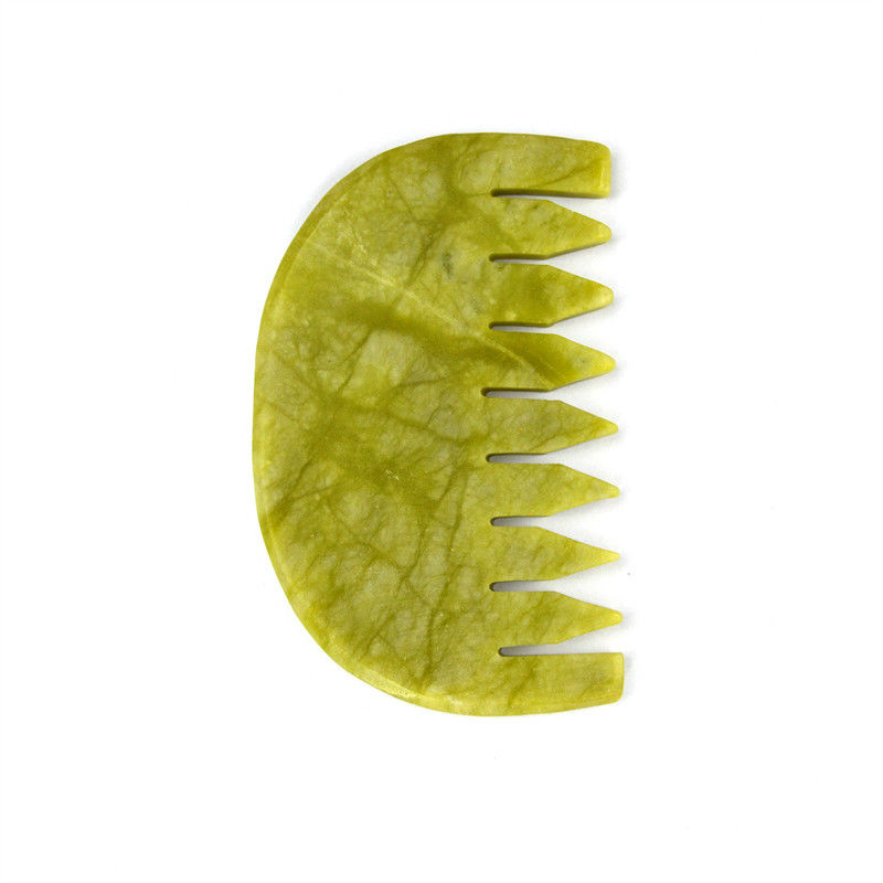 로고 맞춤형 로고 가공 가능 순수 천연 Xiuyan Jade Stone Comb 머리 머리 가사 마사지 도구 낮은 MOQ Gua Sha Comb