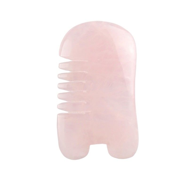 로즈 쿼츠 구아 샤 두피 마사지 빗장 머리 마사지 도구 자기 피부 관리 스파 얼굴 리프팅 뷰티 장비