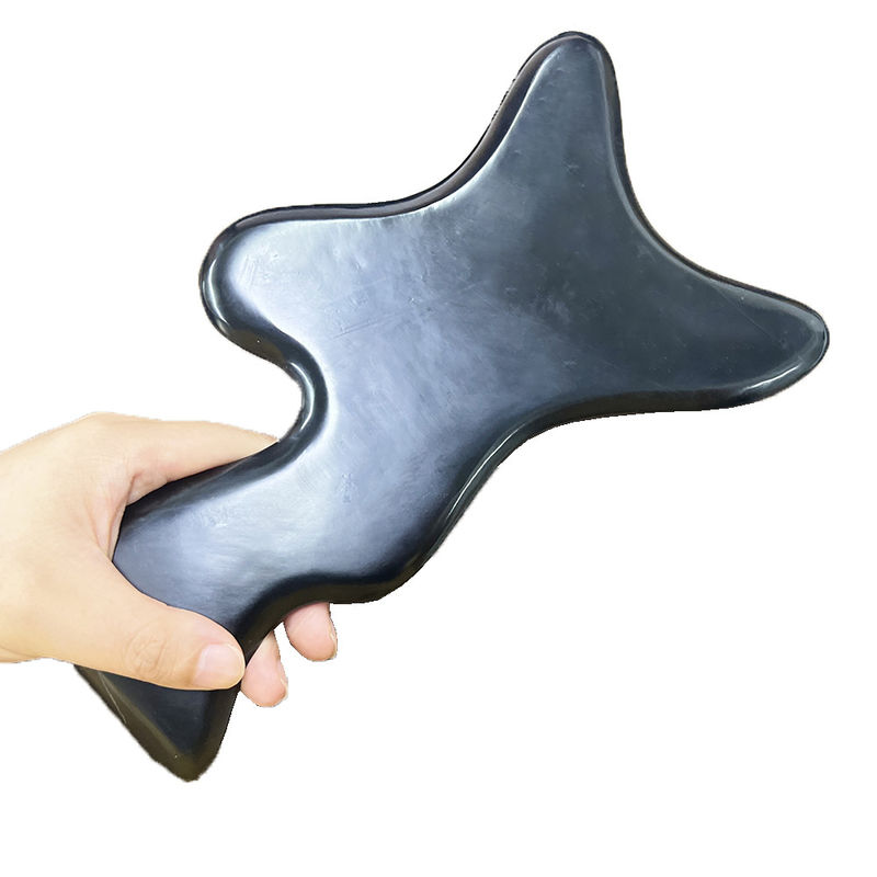 신체 관리 제품 Gua Sha 보드 로고 지원 사용자 지정 사용자 지정 로고 다각형 블랙 비안스톤 자이드 마사지 도구