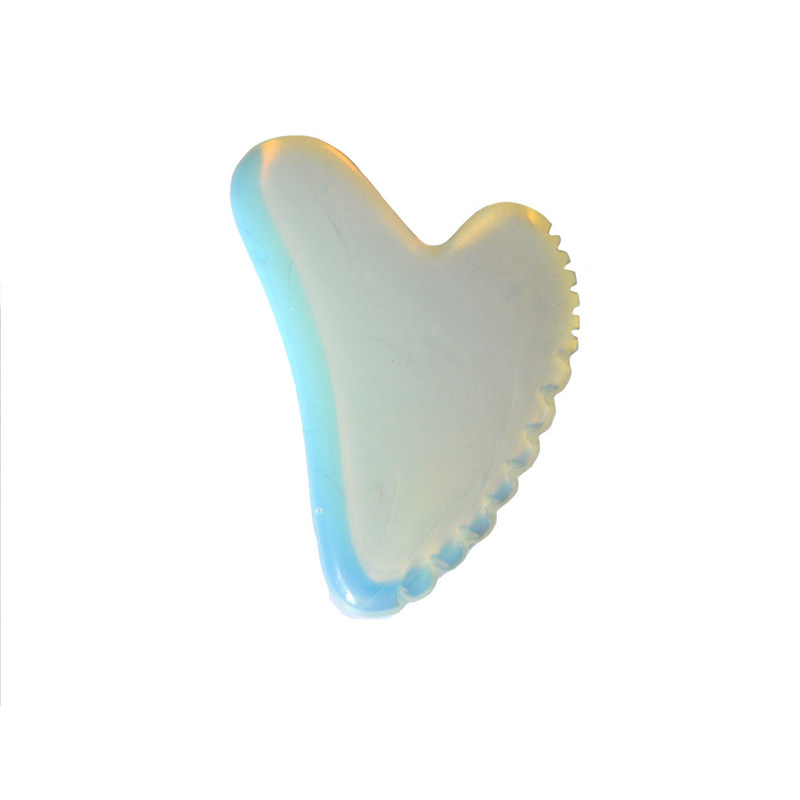 얼굴 마사저 신체 건강 관리 흰색 오팔 심장 모양 자이드 오팔이트 구아샤 구아샤 마사지 얼굴 휴식을 위해