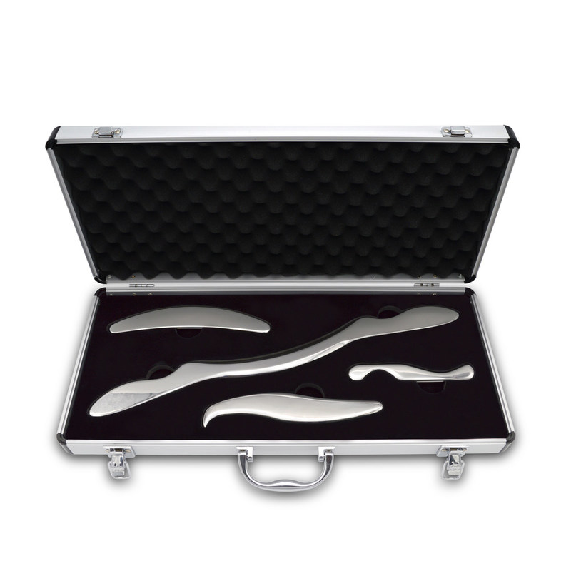 프로페셔널 등급 스테인레스 스틸 보디 가우샤 스크래핑 마사지 도구 금속 가우샤 도구 IASTM 보디워크