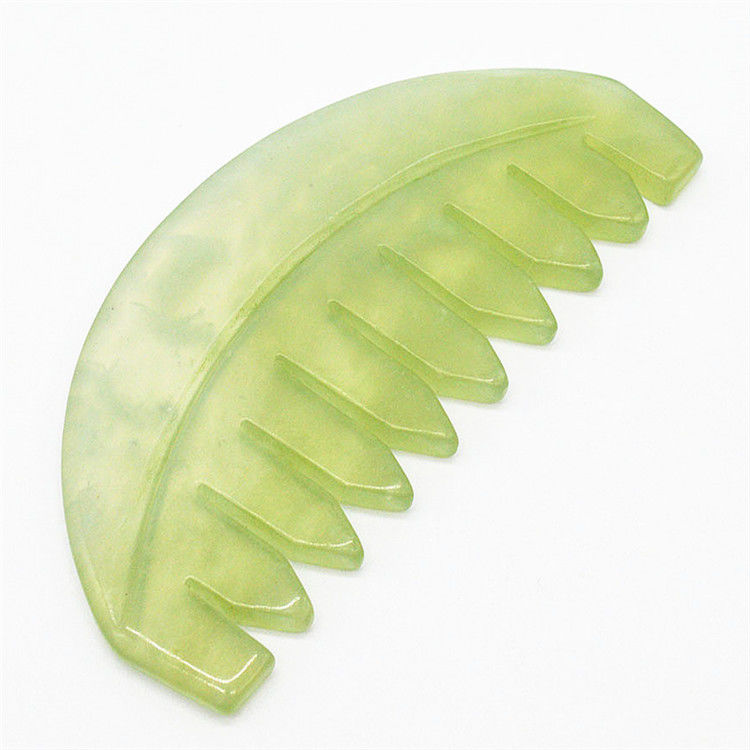 뮤지컬 기능 2024 Jade Gua Sha 자연 Xiuyan 머리 Comb Jade Comb 피부 관리 도구 ABK-90 피부 관리 애호가