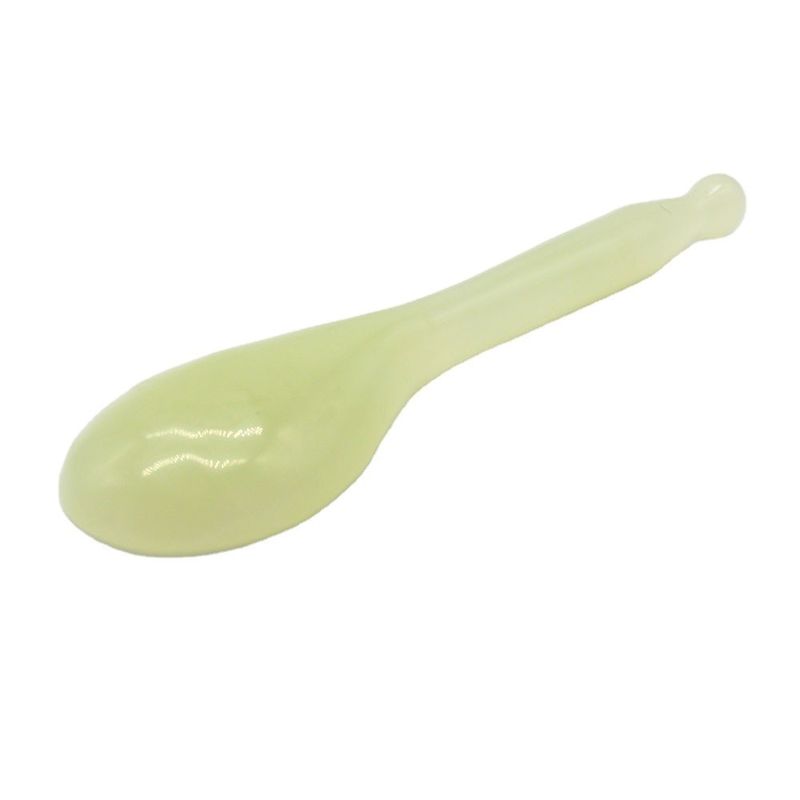몸 관리 Xiuyan Jade Gua Sha 마사지 도구 건강과 웰빙을위한 녹색?? 가 모양의 Guasha Scarping 도구