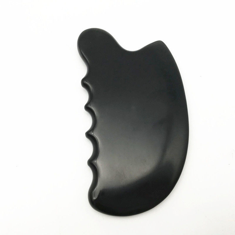 OEM ODM 천연 블랙 테라피 비안 스톤 구아샤 도구 스크래핑 마사지 구아 샤 몸 11.5*6*0.8cm